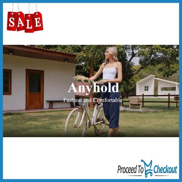 High Waist Wide Leg Capri Pants Drawstring Casual Lounge Palazzo Trousers - Picture 7 of 8